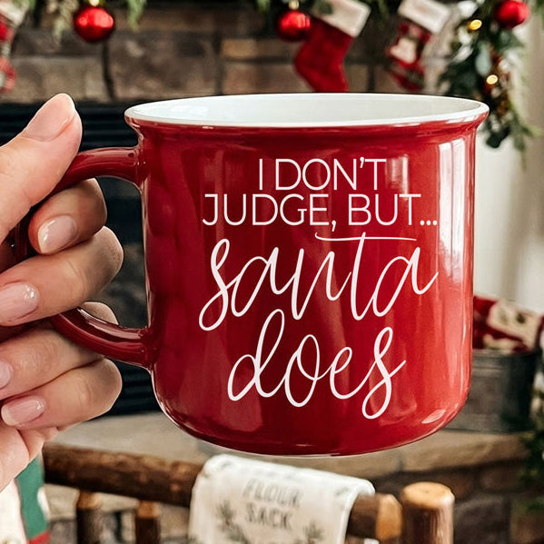 I don’t judge but Santa does Christmas mug
funny Santa coffee mug
sarcastic Christmas coffee cup
Santa naughty list ceramic mug
funny Christmas quote mug
December coffee mug
Christmas Eve hot chocolate cup
holiday comfort coffee mug
peppermint cocoa Christmas mug
cozy season coffee cup
Christmas vibes coffee mug