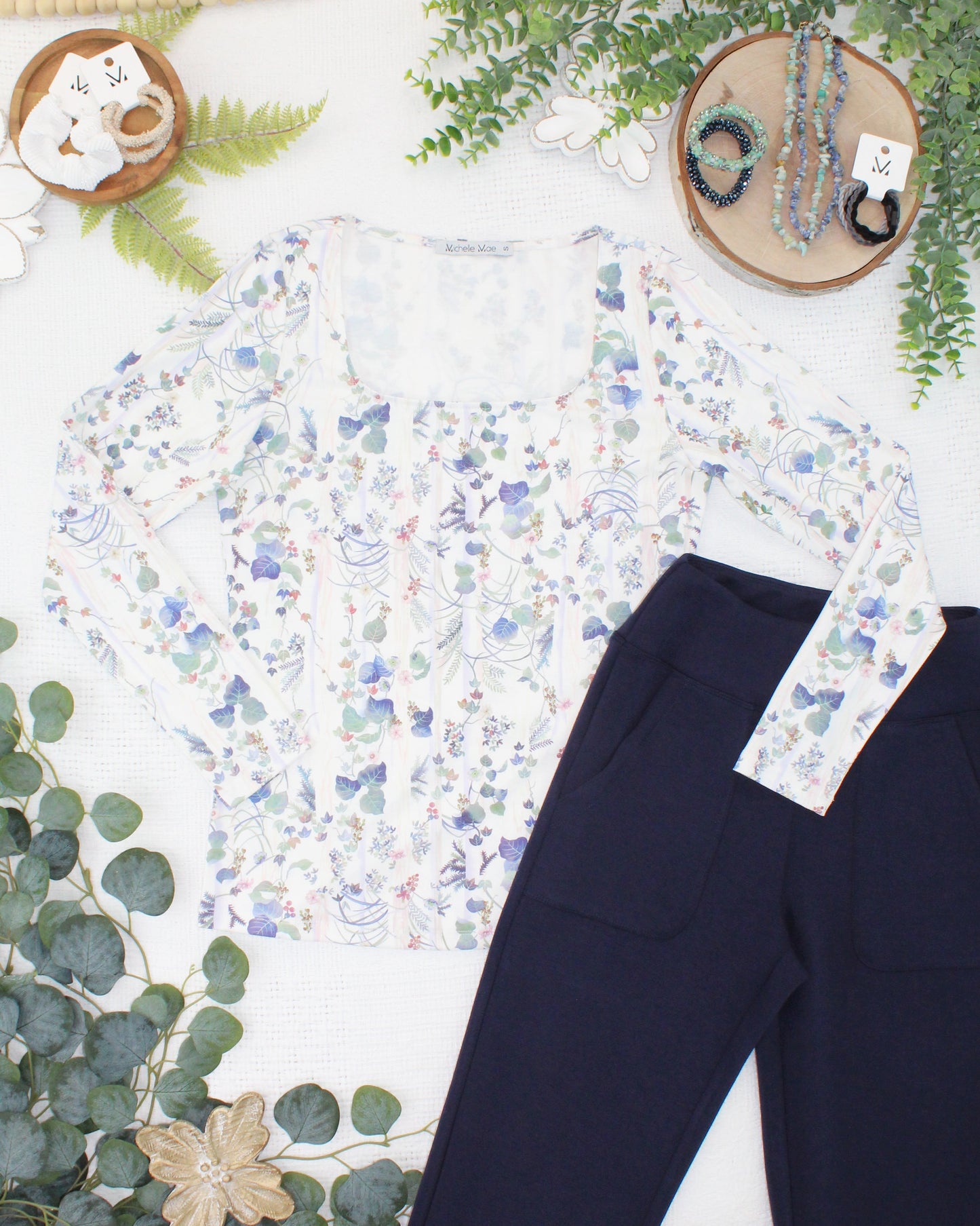 IN STOCK Alyssa Long Sleeve Top - Olive Meadow