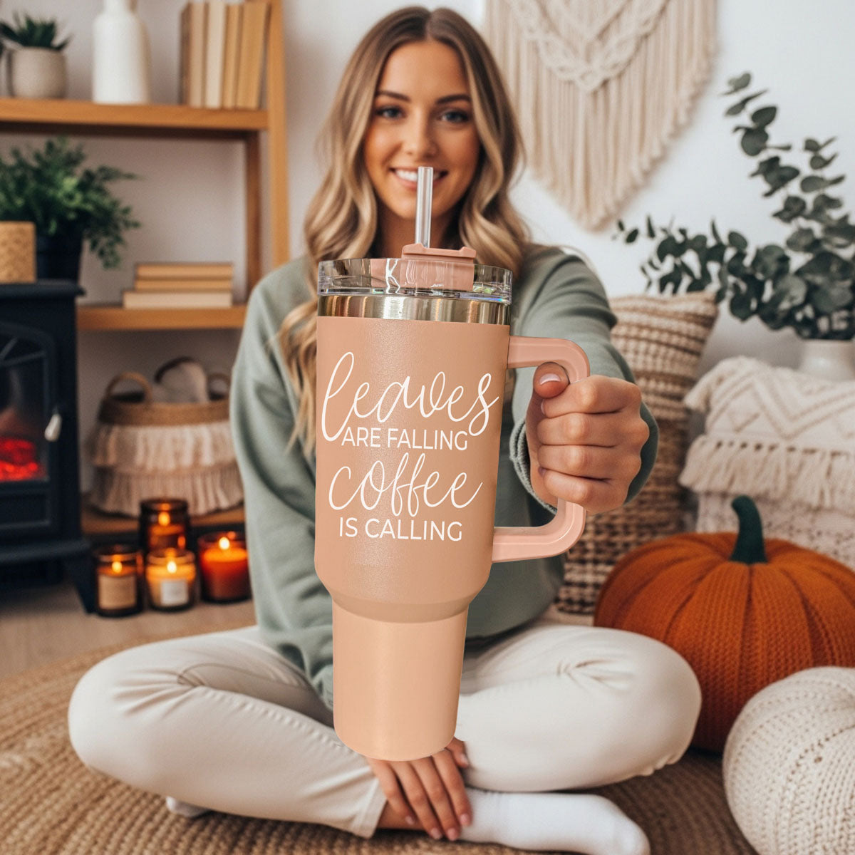Tan autumn tumbler with white lettering
Beige fall tumbler with farmhouse feel
Blush tan tumbler for cozy season
Neutral boho drinkware for autumn
Warm beige fall cup with minimalist style
Soft neutral autumn tumbler for modern farmhouse decor
Simple fall cup with trendy seasonal aesthetic
Trendy autumn tumbler with neutral tone
Aesthetic fall tumbler for cozy season
Fall coffee tumbler with warm neutral color
Autumn water tumbler with stylish handle
Neutral coffee cup for fall mornings
