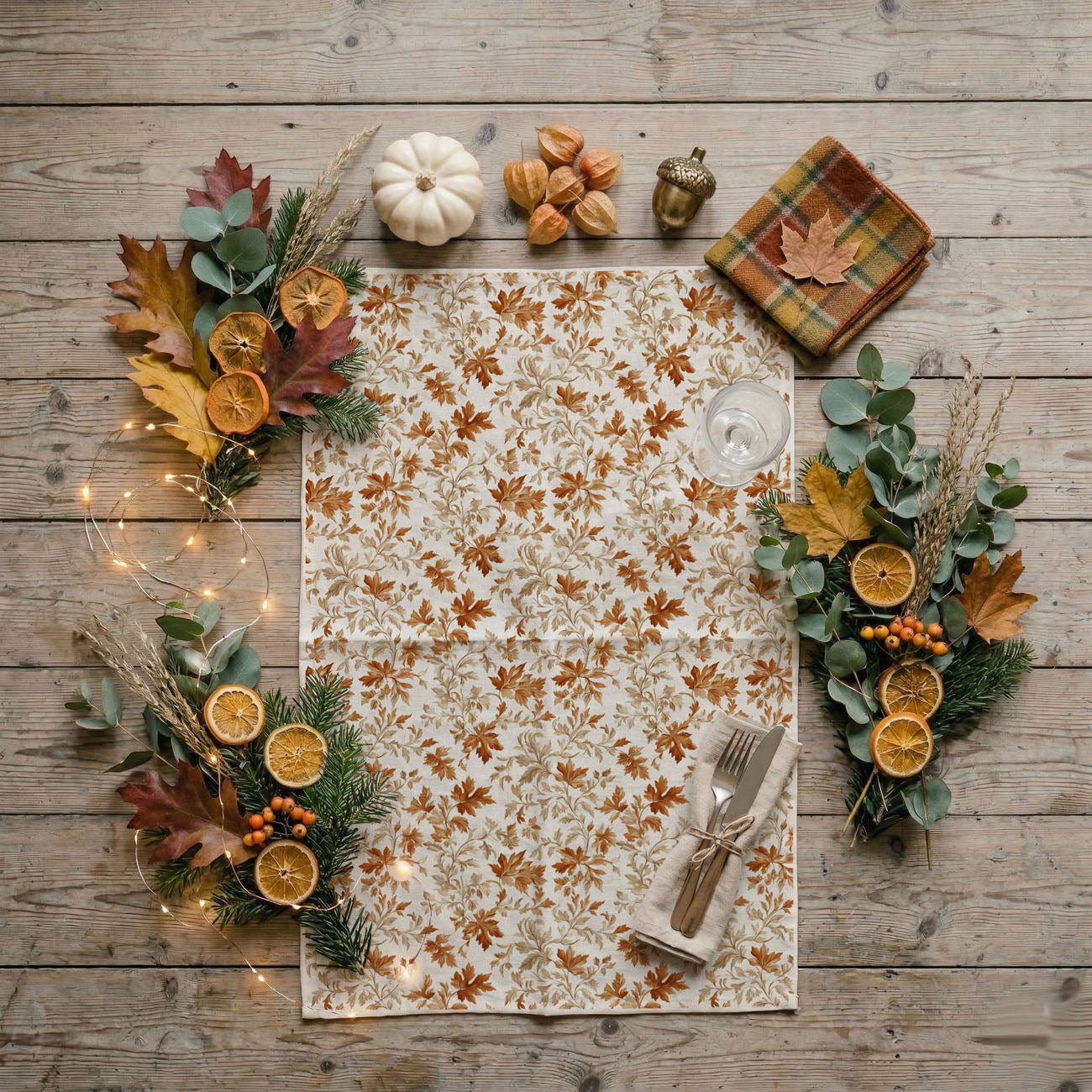 Autumn Leaves Flour Sack Kitchen Towel – Fall Dish & Hand Towel
Pumpkin Patch Flour Sack Kitchen Towel – Fall Pumpkin Dish & Hand Towel for Autumn Kitchen Décor
fall table setting with folded autumn leaves cotton towel
autumn kitchen makeover using leaf patterned towels
fall bar cart decor using autumn leaf flour sack towel