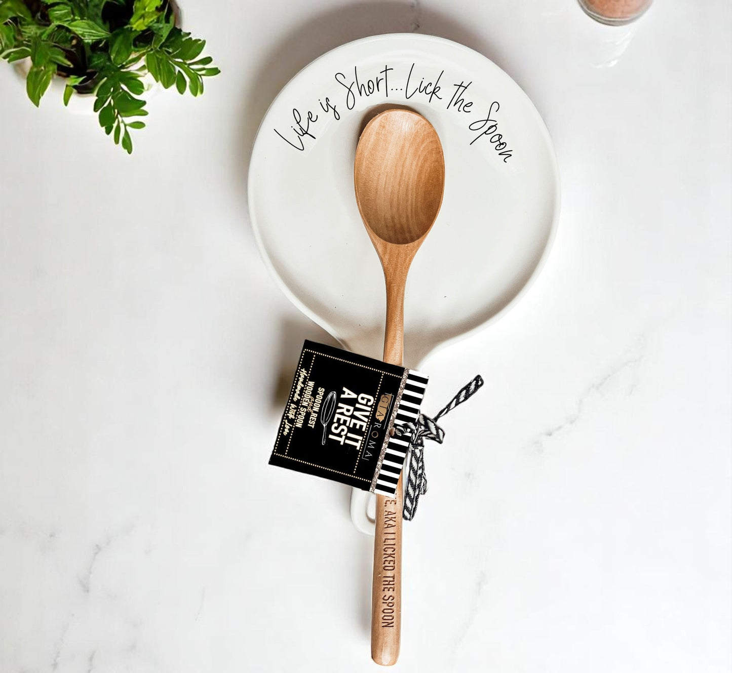 Complete kitchen gift bundle with quoted spoon rest and accessories
Funny Kitchen Countertop Modern Decorations