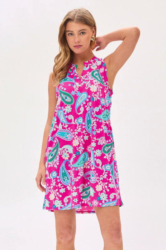 Dear Scarlett Lizzy Tank Dress in Hot Pink