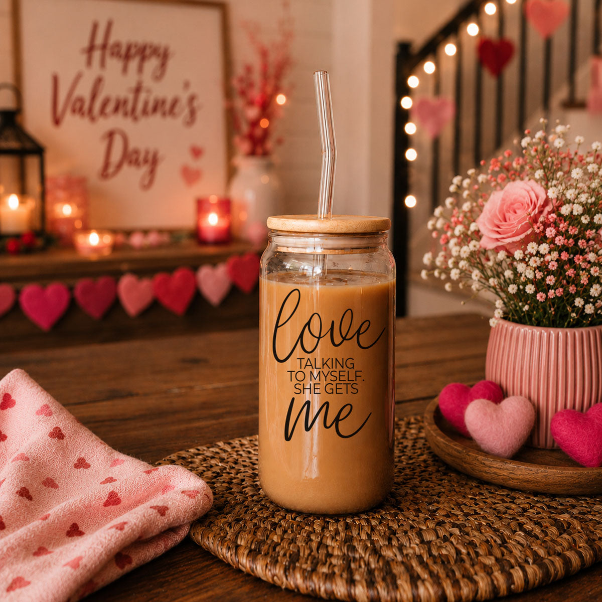 Love Talking to myself she gets me gift.
Funny Self Love Gifts.
Self love tumblers.
Self love gifts for valentines day
Self love gifts for galentines.
20oz Tumbler Glass
valentines gifts for husband