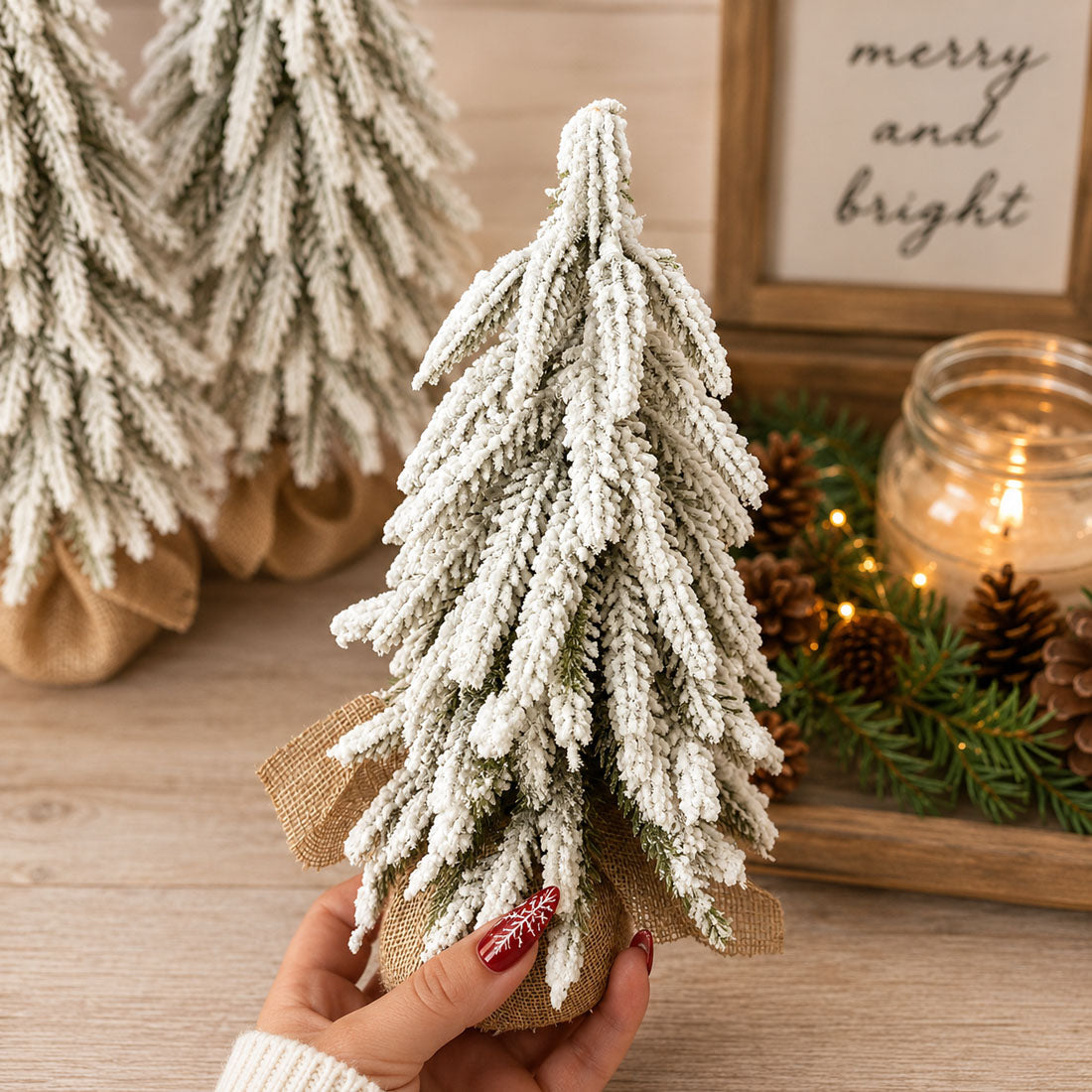 Snow Christmas Trees 4pk