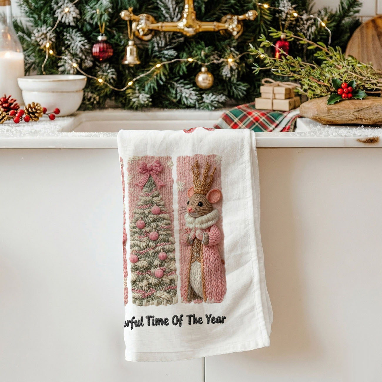 christmas baking towel pink festive kitchen accessory
holiday cookie baking kitchen towel nutcracker theme
pink christmas towel for holiday cooking and baking
kitchen towel for christmas baking decor setup
festive dish towel for holiday entertaining kitchen