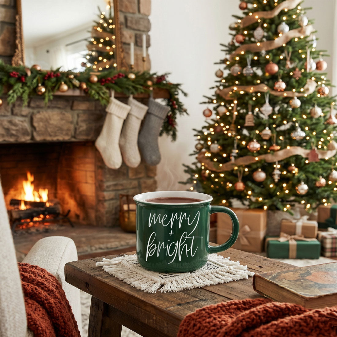 Holiday gift mug for Christmas coffee
Cute Christmas mug with Merry and Bright saying
Festive red Christmas ceramic coffee mug
Festive green Christmas ceramic coffee mug
Christmas mug for coffee tea or hot chocolate
Merry and Bright coffee cup for Christmas season