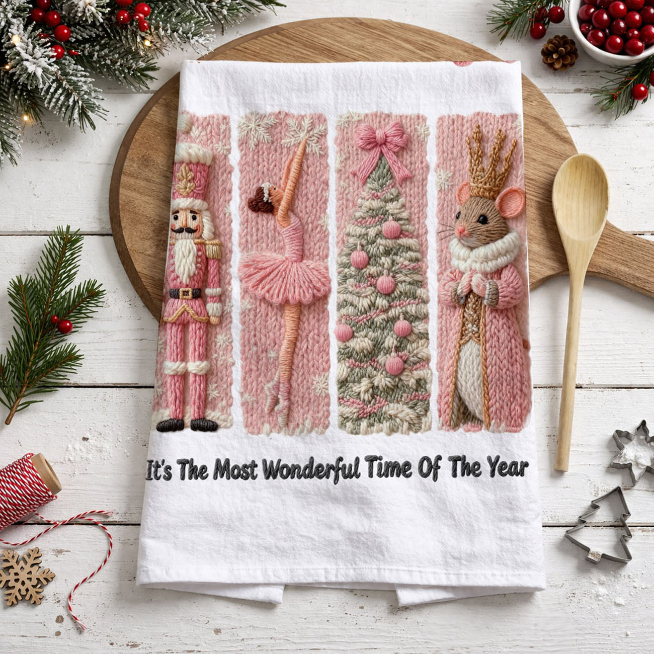 pink nutcracker christmas towel for feminine holiday kitchen decor
cute pink christmas kitchen towel for stylish holiday homes
luxury pink holiday dish towel for modern christmas decor
neutral pink christmas kitchen towel for cozy home styling