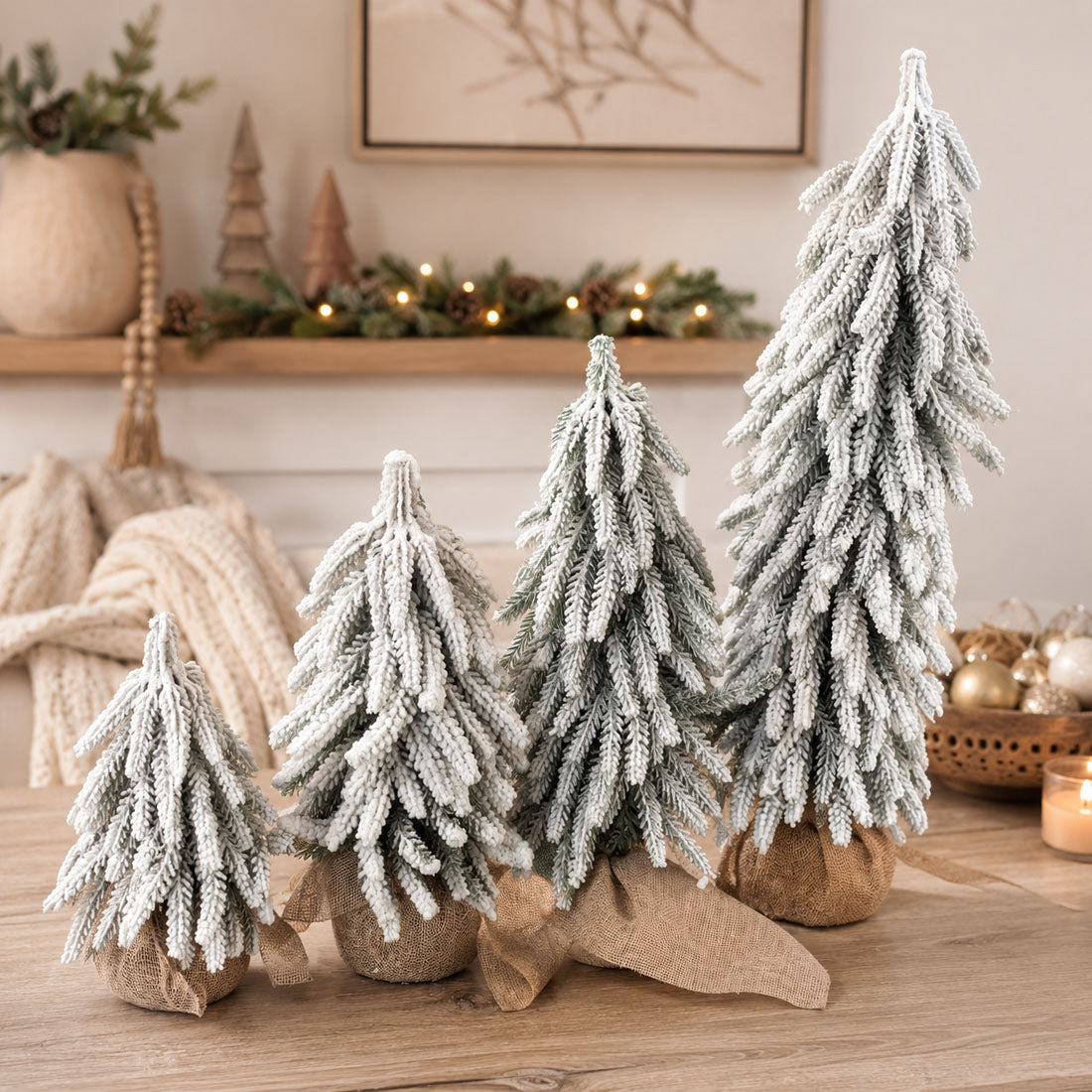 Snow Christmas Trees 4pk