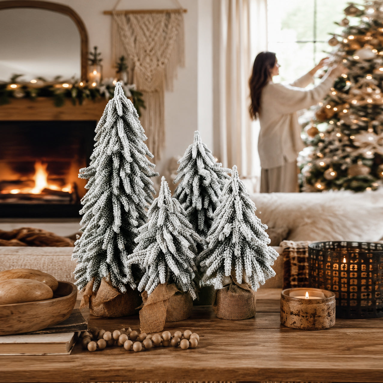Snow Christmas Trees 4pk