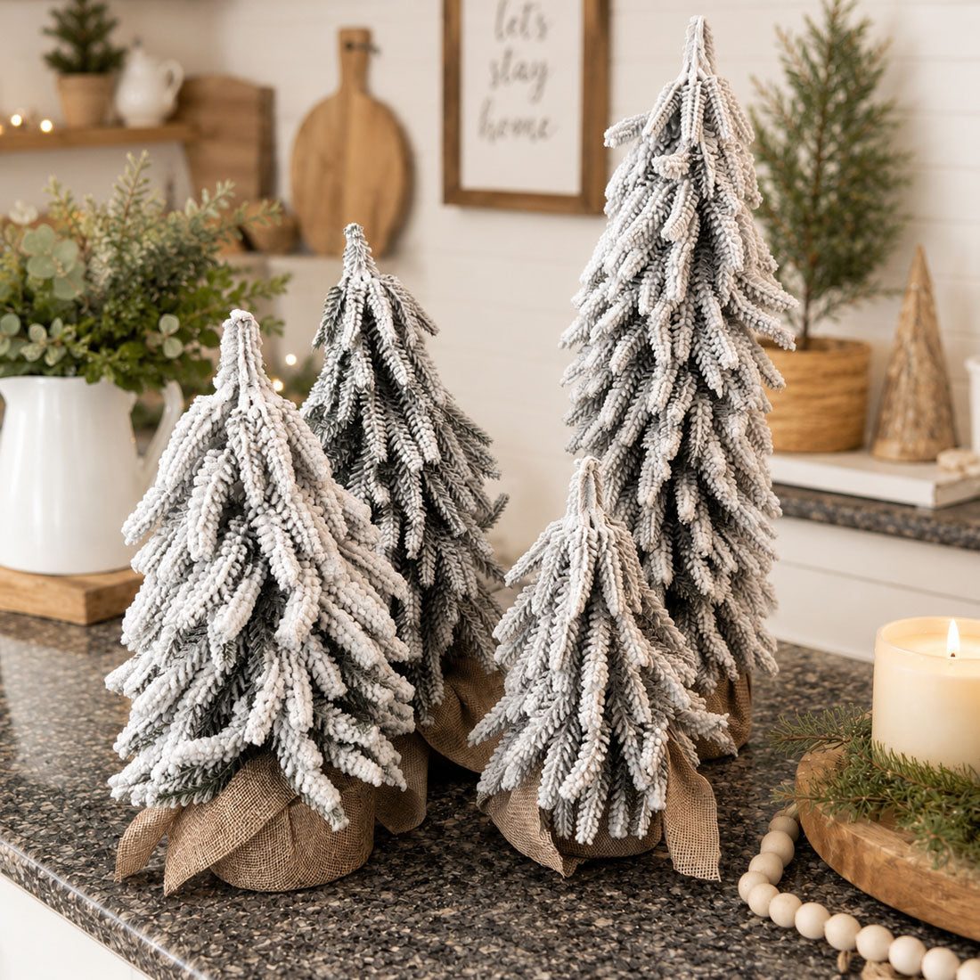 Snow Christmas Trees 4pk