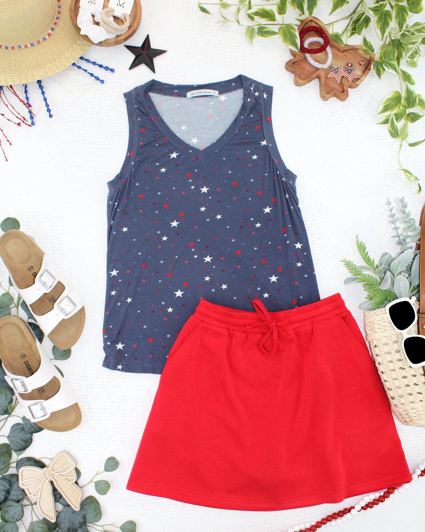 IN STOCK Noelle Tank - Navy Liberty Stars