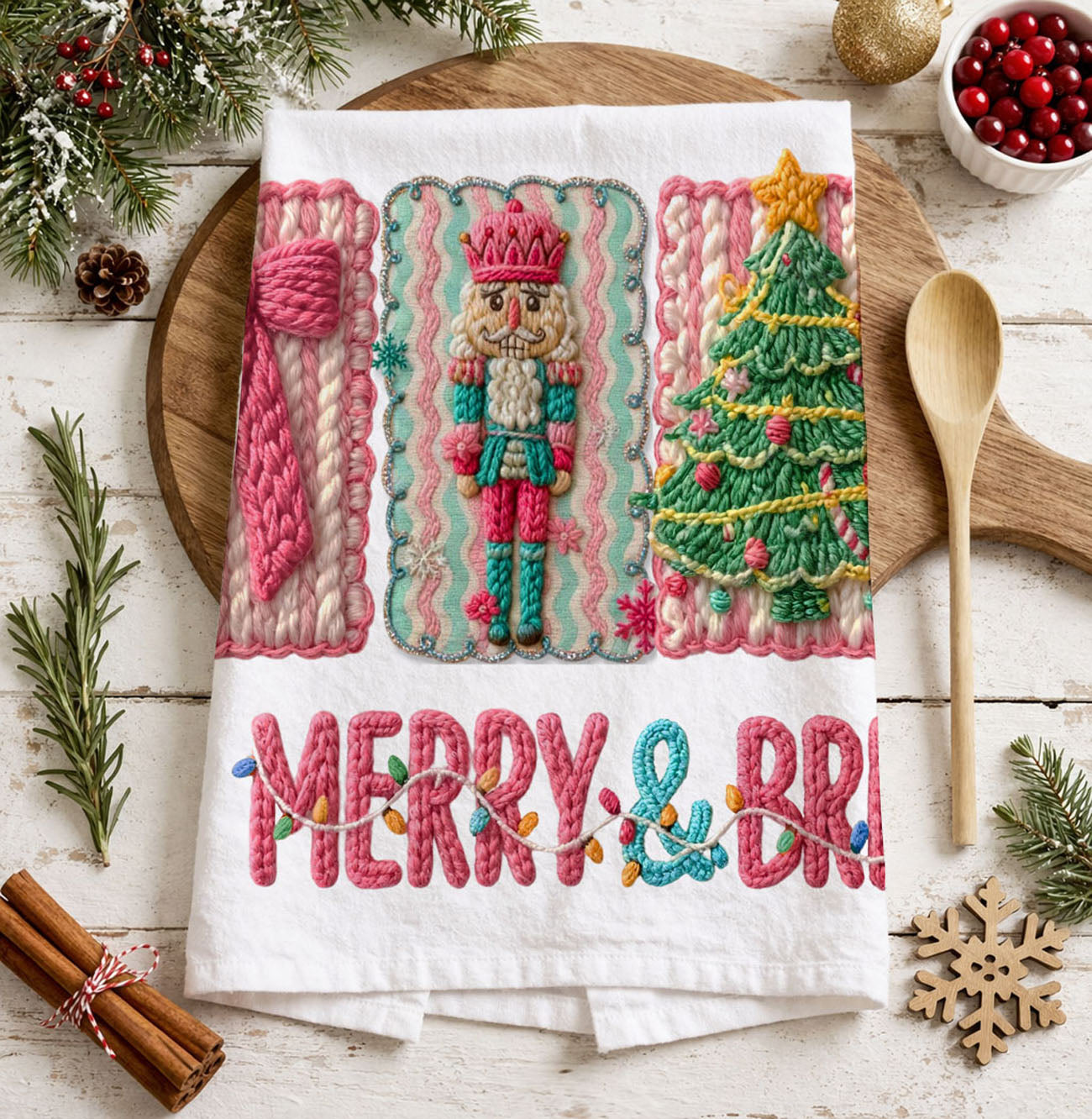 christmas decor for girly home kitchen towel pink theme
cute christmas kitchen accessories pink holiday towel
feminine home decor christmas kitchen towel soft tones
holiday decor for trendy women pink dish towel