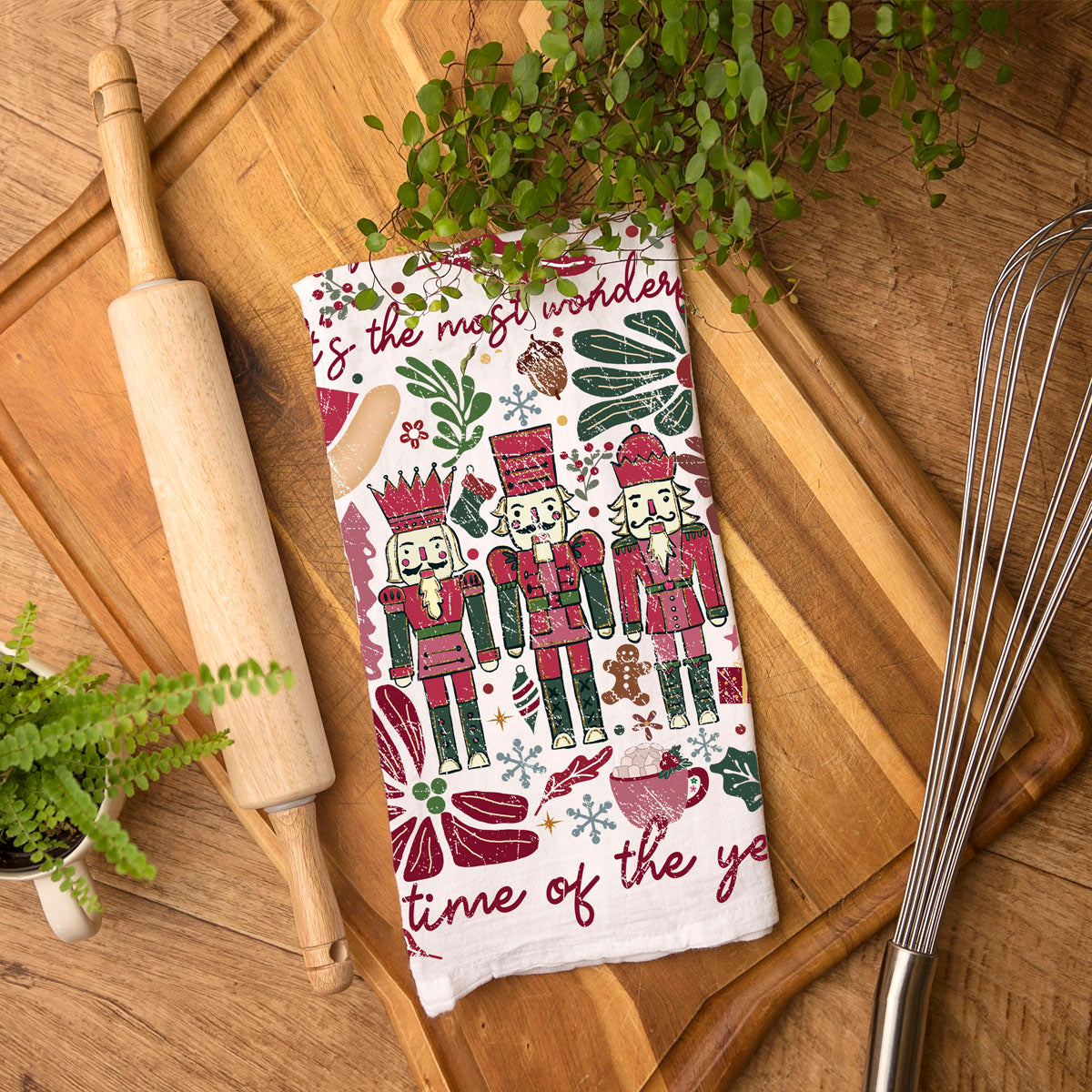 Boho Floral Nutcracker Towel