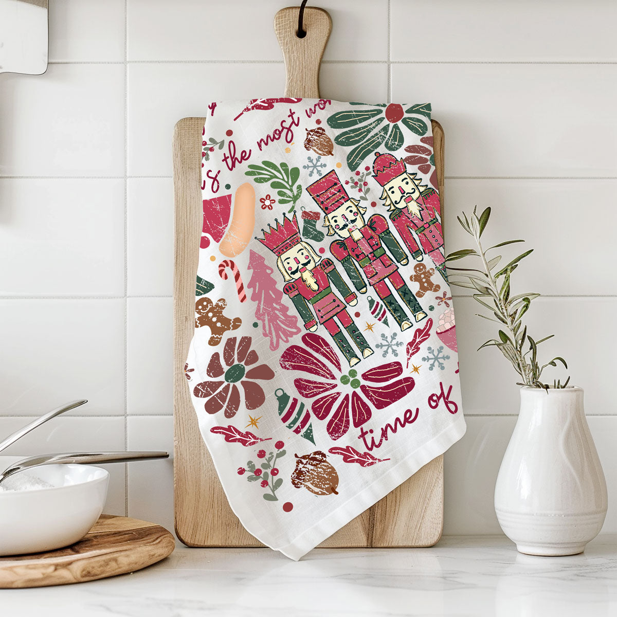 Boho Floral Nutcracker Towel