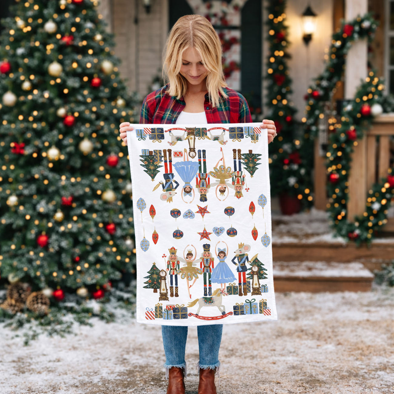 decorative christmas towel for stylish kitchens
holiday hosting decor elegant kitchen towel
timeless christmas gift for home decorator
classic holiday kitchen towel aesthetic decor
