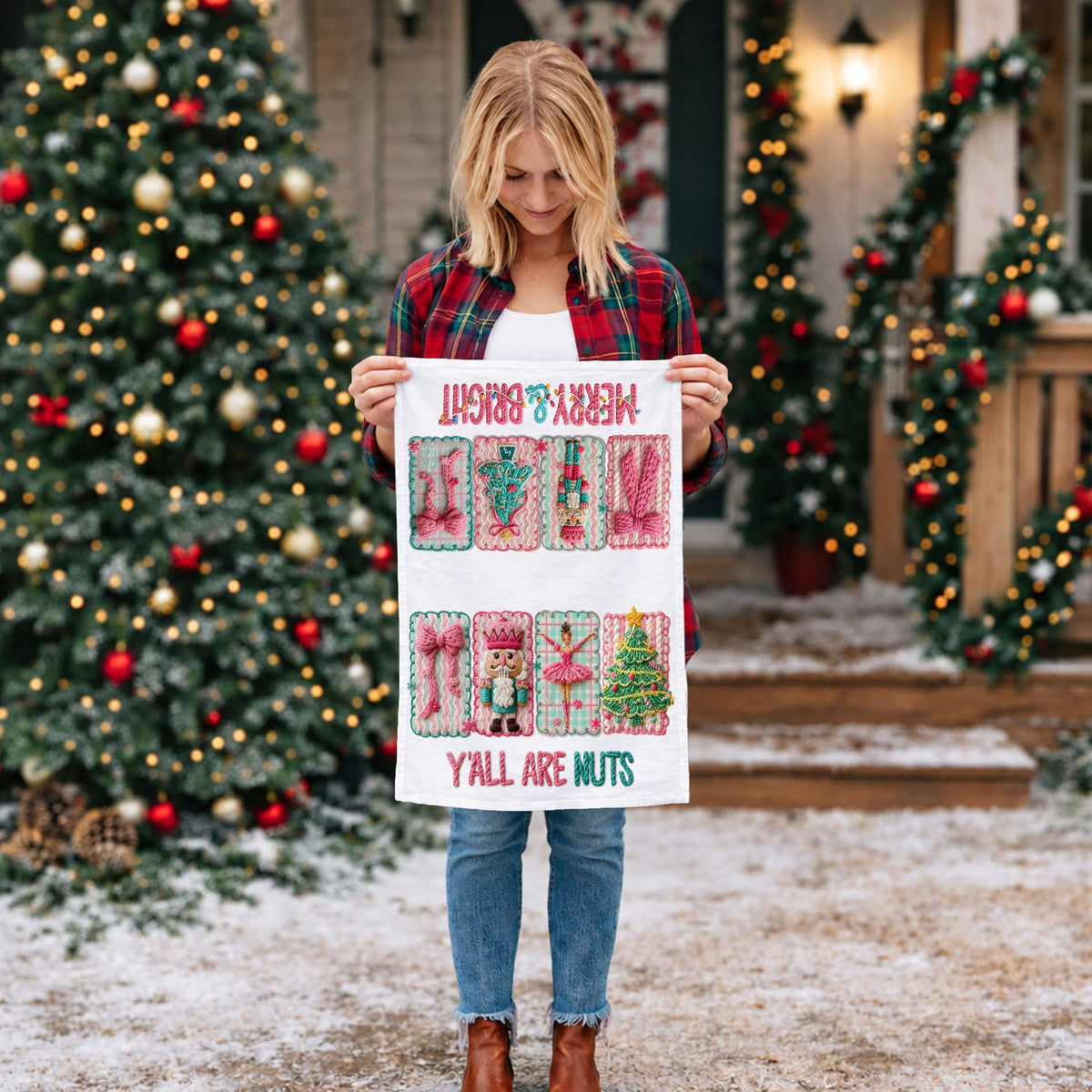 pink nutcracker merry christmas kitchen towel decorative dish cloth
feminine holiday kitchen towel pink nutcracker and ballerina design
merry christmas pink dish towel festive kitchen decor accessory
pink christmas towel with nutcracker ballet theme holiday decor