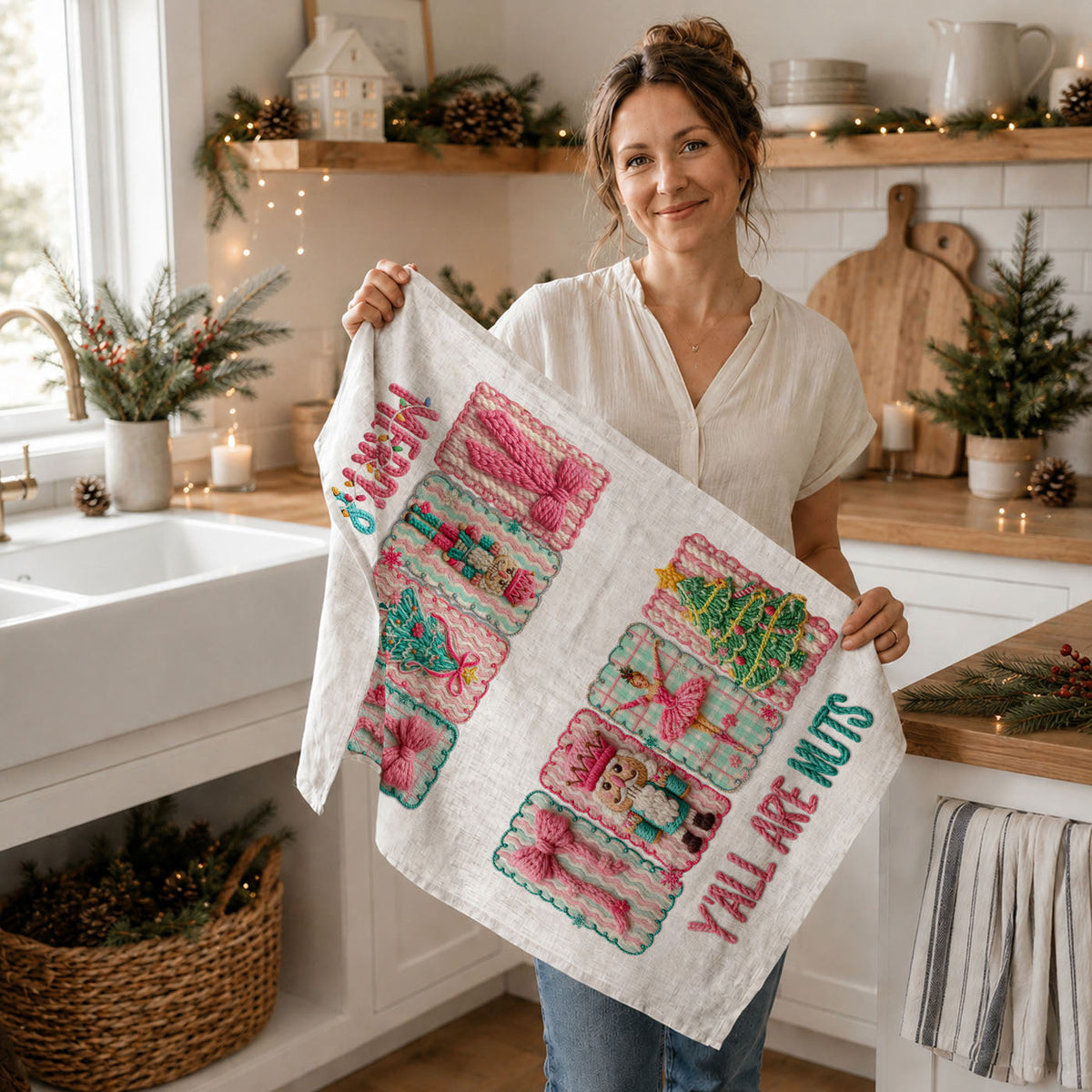 modern pink christmas kitchen towel for aesthetic holiday homes
pink christmas kitchen towel gift for hostess party
holiday gift for new homeowner pink kitchen towel
christmas kitchen towel gift for coworker pink decor
gift for holiday party host pink festive dish towel
pretty christmas kitchen towel pink theme for baking and hosting