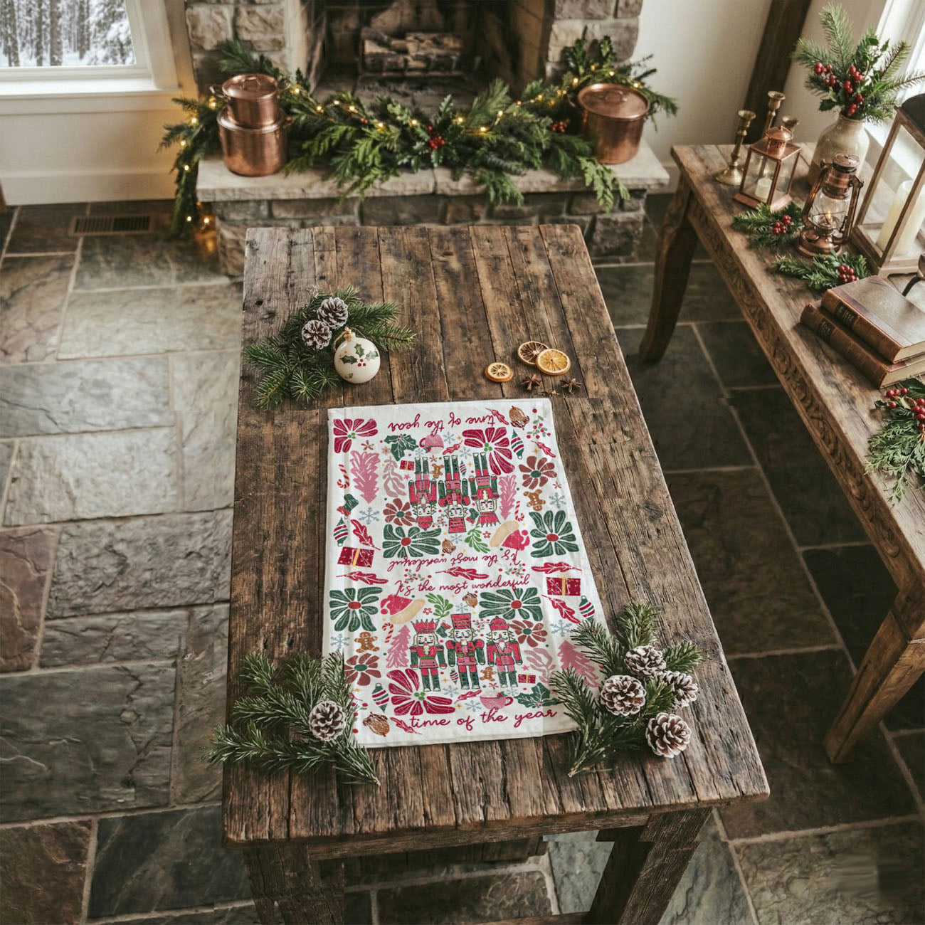 pink floral nutcracker christmas dish towel
christmas kitchen towel with floral nutcracker print
holiday dish towel pink flowers and nutcracker soldiers
botanical christmas kitchen towel pink holiday decor
floral holiday kitchen decor towel aesthetic