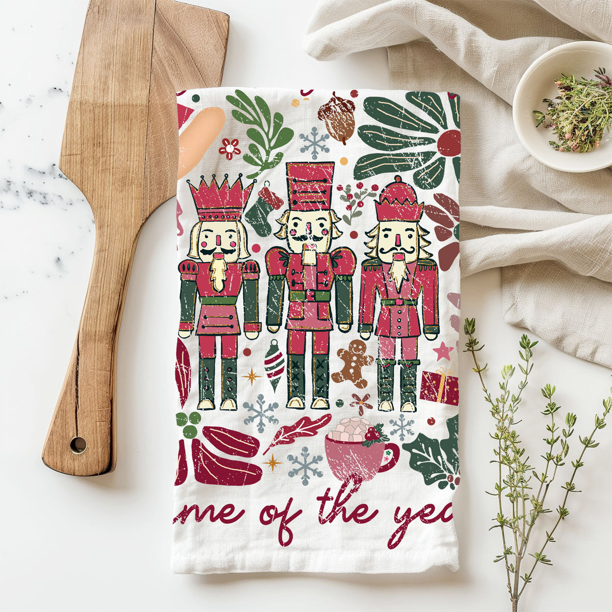 Boho Floral Nutcracker Towel