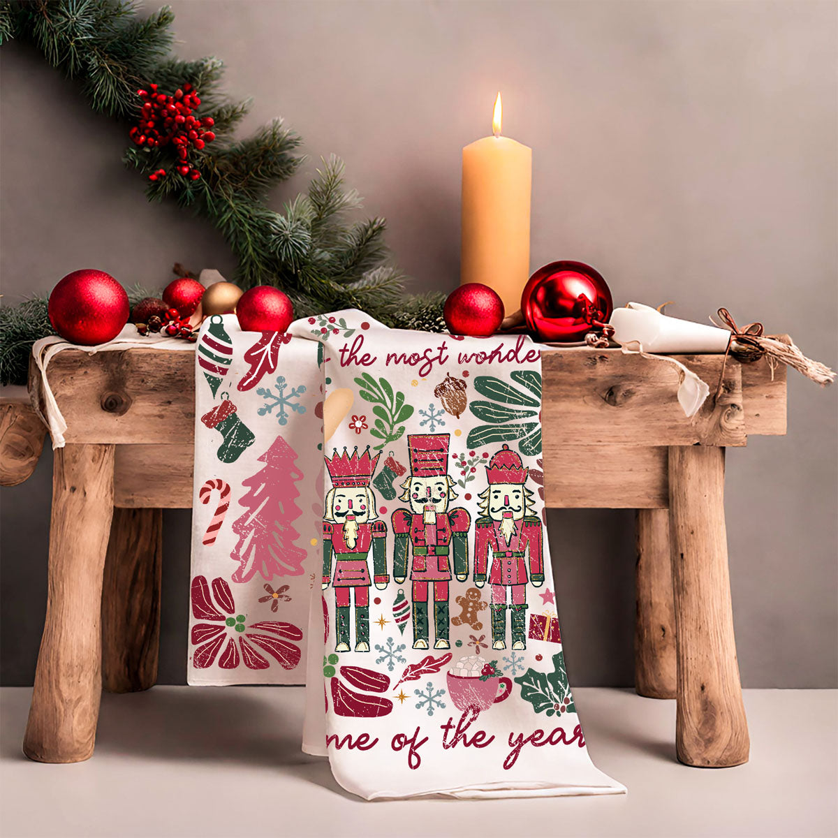 Boho Floral Nutcracker Towel