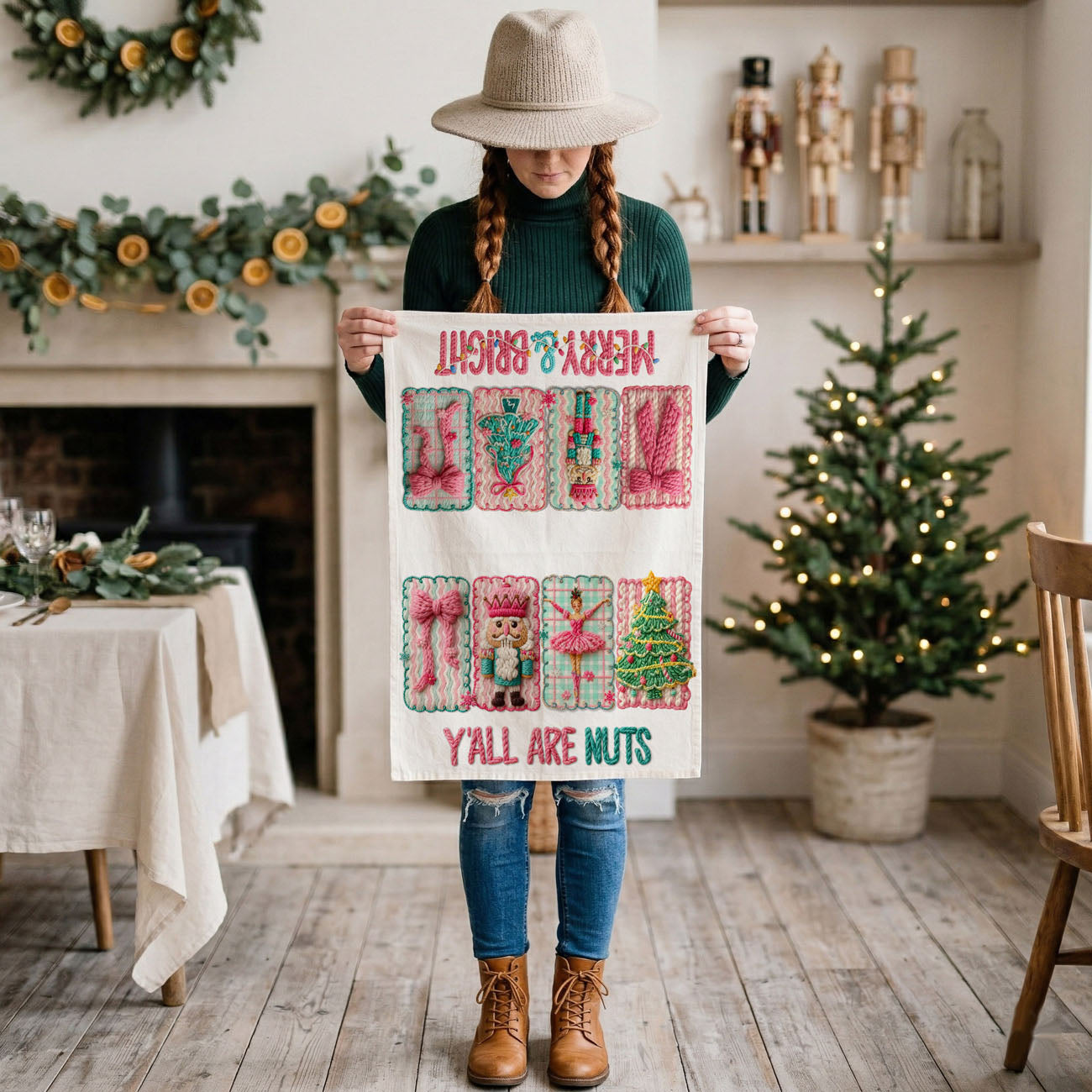 pink nutcracker christmas kitchen towel for feminine holiday decor
cute pink christmas dish towel for cozy aesthetic kitchen styling
feminine holiday towel pink nutcracker ballet kitchen decor
soft pink christmas kitchen towel for modern holiday homes