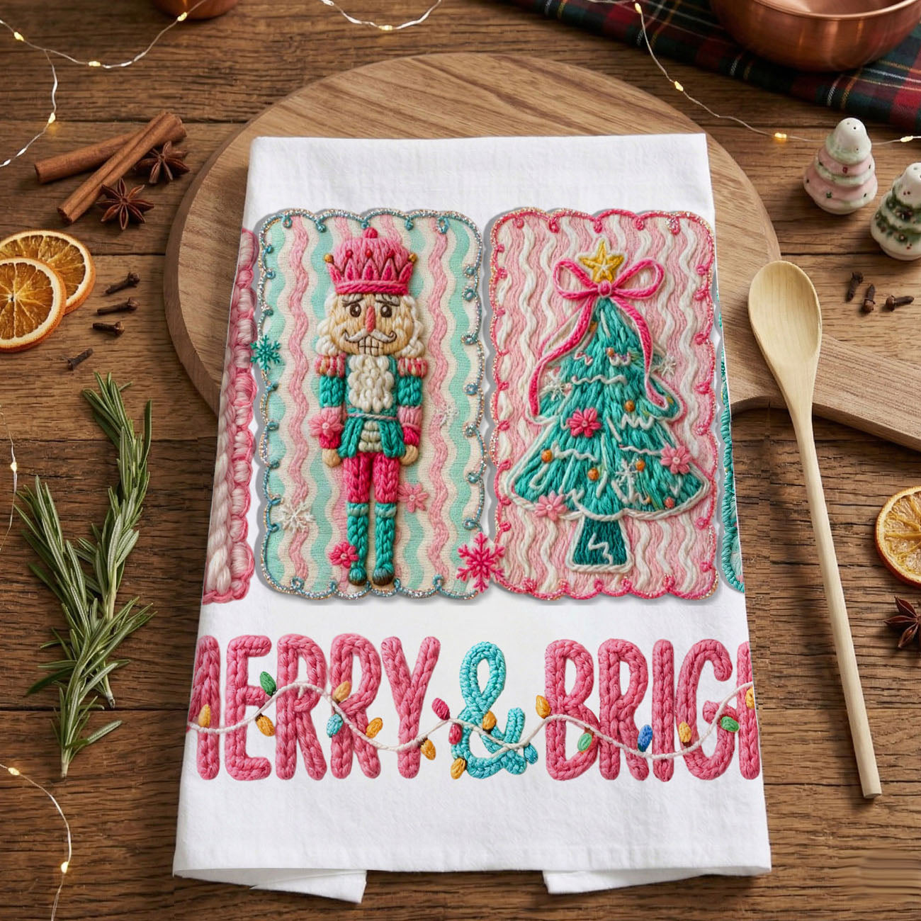 cute pink christmas gift for kitchen lover
holiday gift basket idea pink kitchen towel
storybook nutcracker christmas towel pink whimsical design
fantasy christmas kitchen towel pink ballet theme
playful holiday decor towel pink nutcracker characters
soft pink festive kitchen towel for stylish christmas decorating
unique pink nutcracker dish towel for holiday kitchen decor
