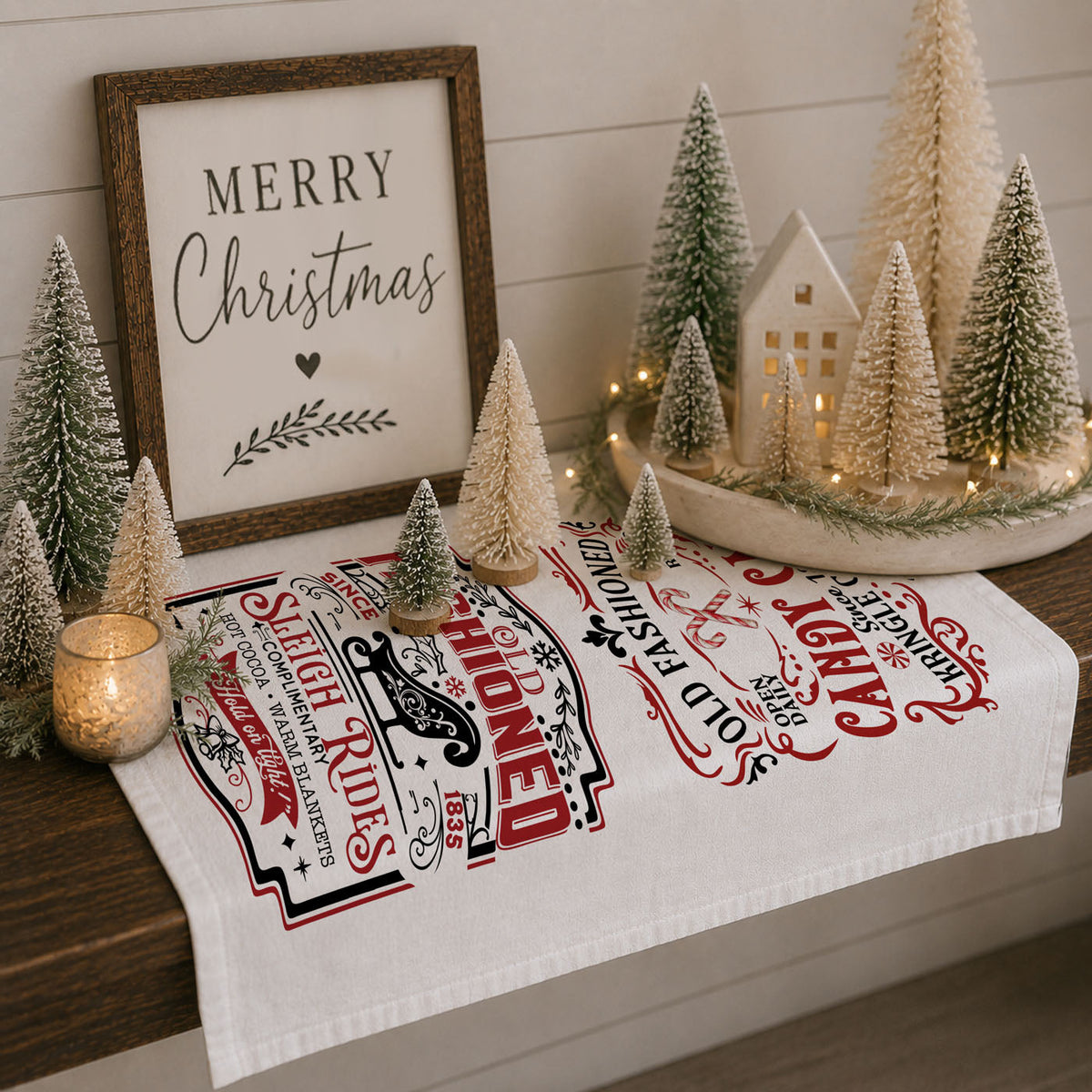 Sleigh Rides Candy Canes Towel
