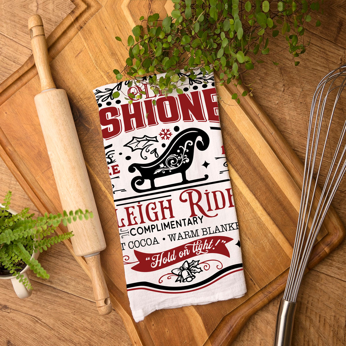 Sleigh Rides Candy Canes Towel