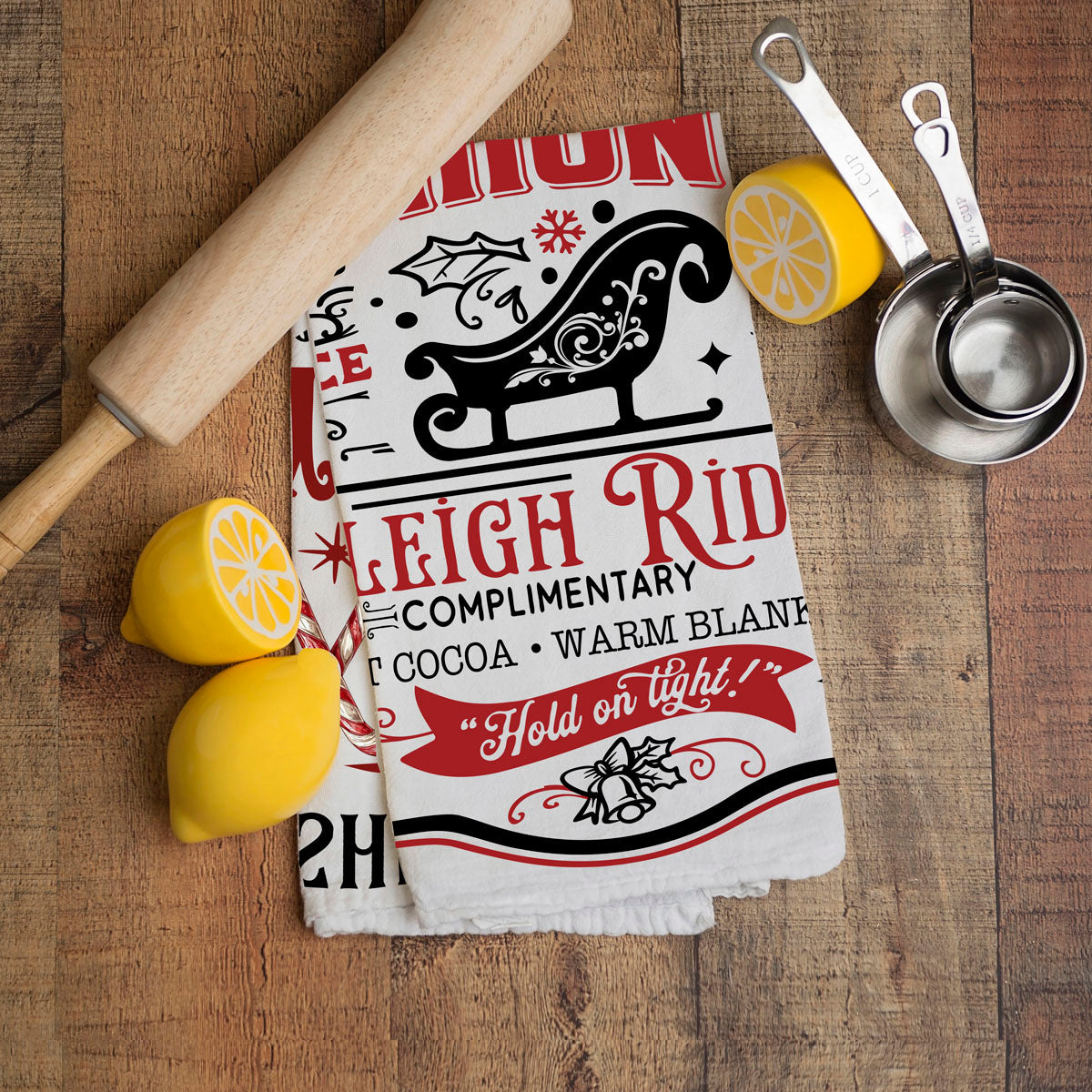 Sleigh Rides Candy Canes Towel