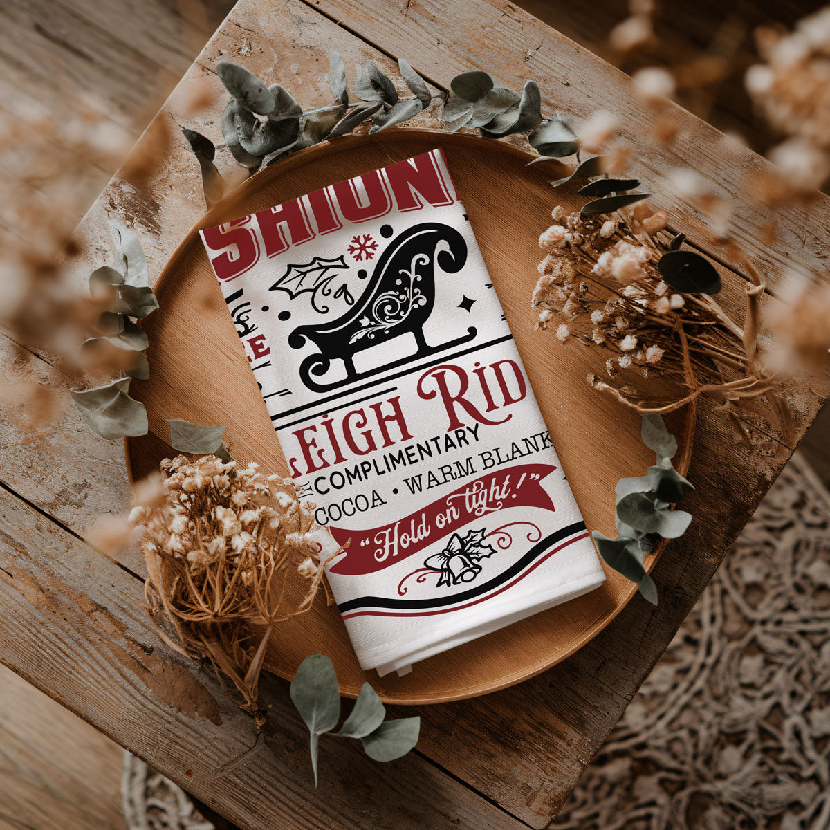 Sleigh Rides Candy Canes Towel