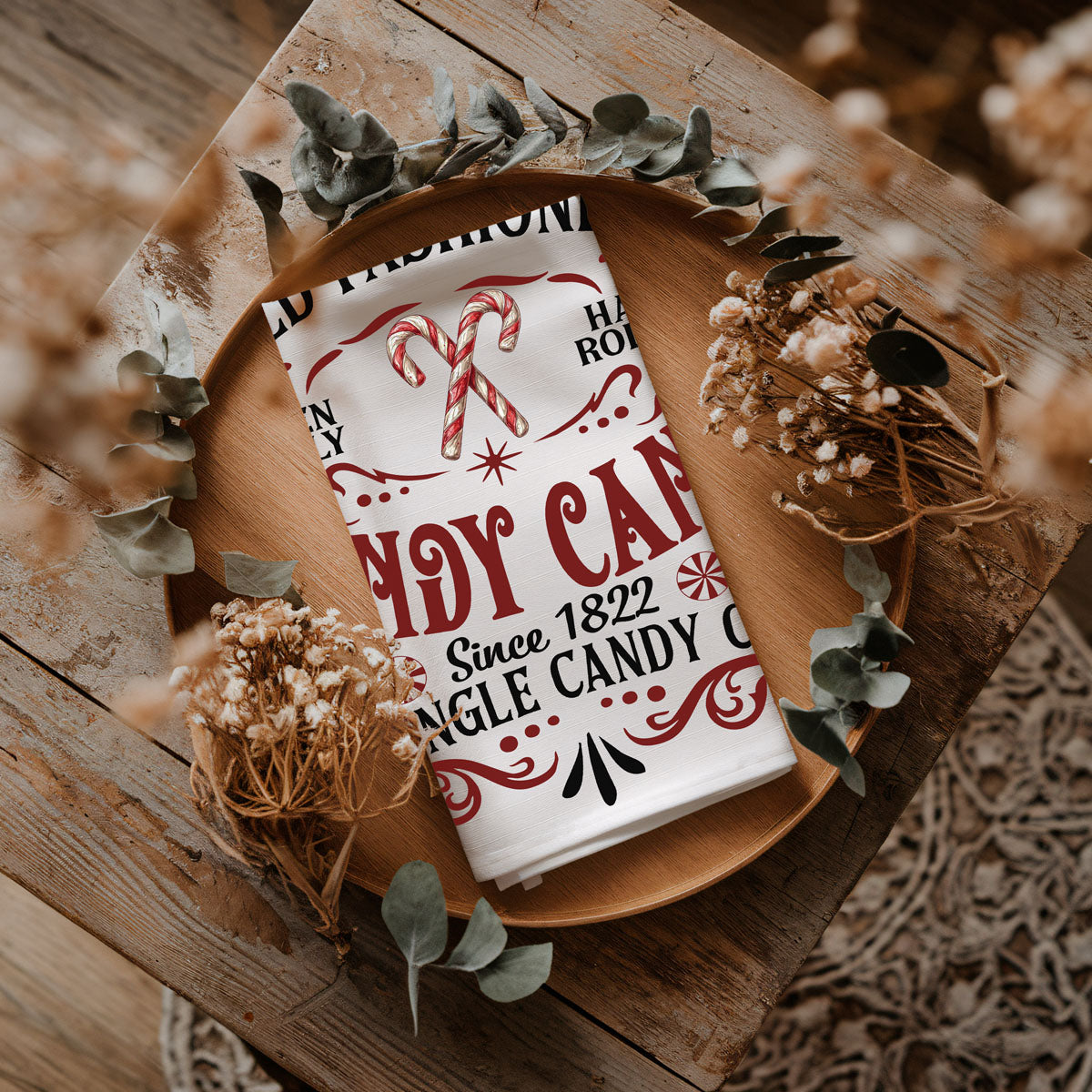 Sleigh Rides Candy Canes Towel