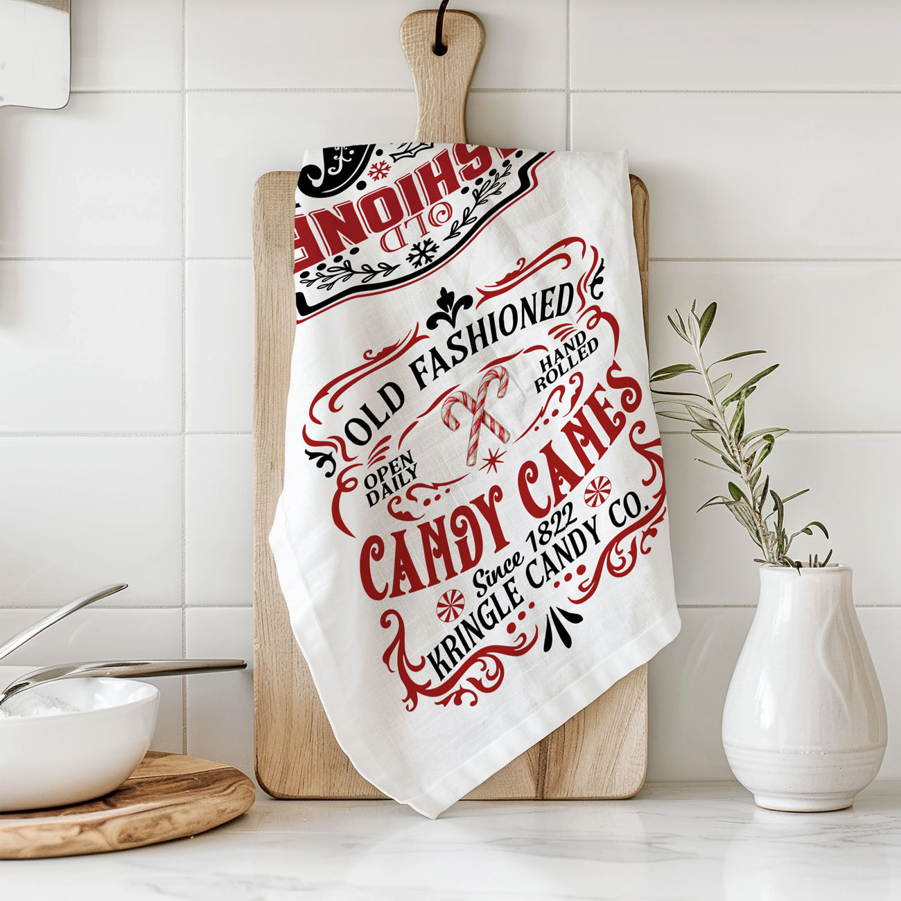 Where to buy candy cane decorations?
Where to get candy cane Kitchen Decorations in the USA? 
Kringle Candy Co Home Decor inspiration.
Kringle Kitchen Towels for the holidays.
Red and black Holiday kitchen decor vintage
traditional christmas kitchen towel vintage style decor
classic holiday kitchen dish towel old world design