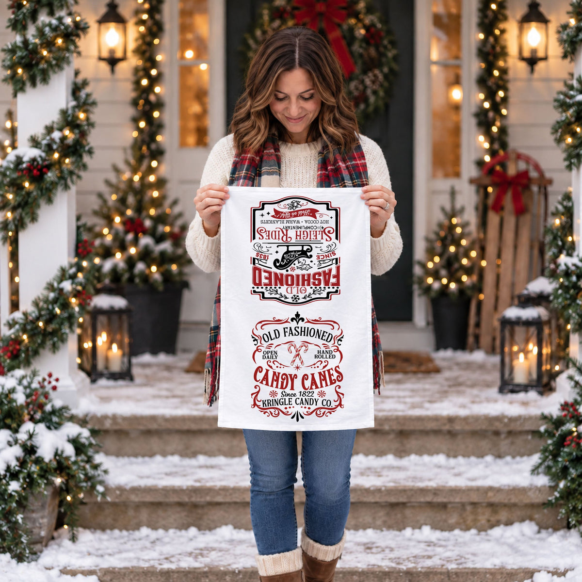 neutral farmhouse christmas decor kitchen towel
rustic vintage christmas kitchen towel decor
christmas kitchen towel gift vintage style
holiday hostess gift farmhouse kitchen towel
unique christmas gift kitchen decor towel
giftable christmas dish towel vintage design
stocking stuffer christmas kitchen towel