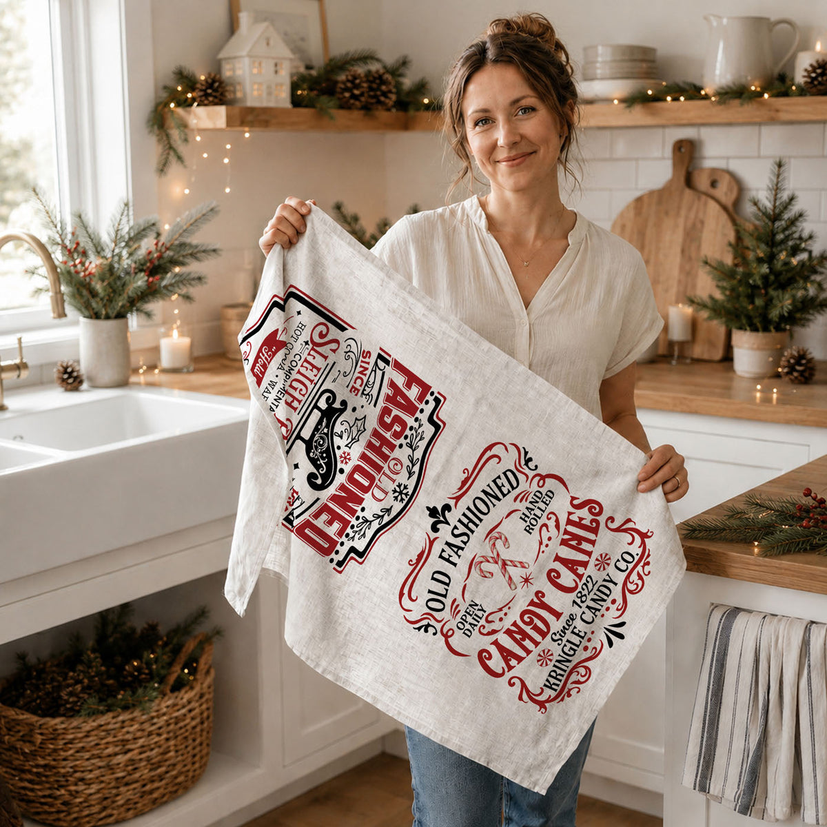 Vintage holiday kitchen towel dual design
Old fashioned sleigh Christmas kitchen towel
Vintage candy canes kitchen towel design
Christmas kitchen towel vintage styling
Where to buy old fashioned Christmas Decorations in the USA?
Wholesale old fashioned Christmas
festive baking setup kitchen towel christmas theme
kitchen towel for christmas cookie decorating decor
holiday kitchen baking essentials decorative towel