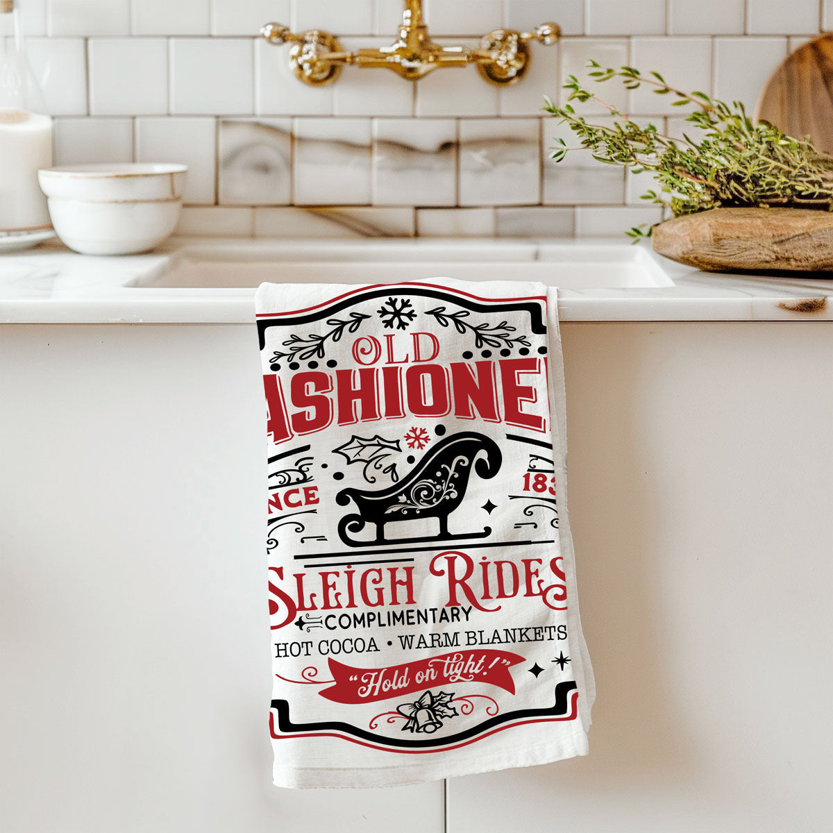 Sleigh Rides Candy Canes Towel