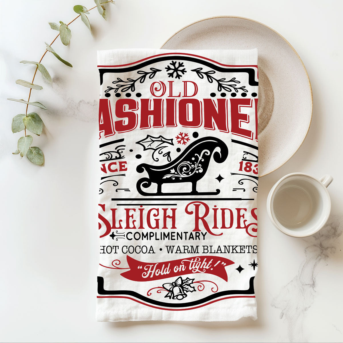 Sleigh Rides Candy Canes Towel
