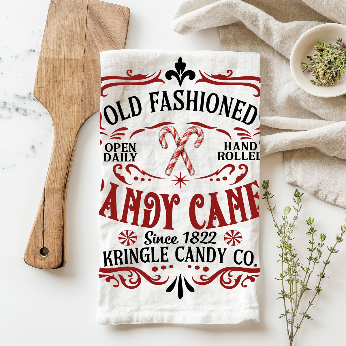 Sleigh Rides Candy Canes Towel