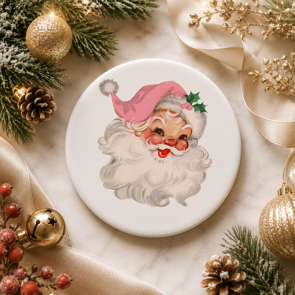 Christmas tiered tray decor ceramic coaster
Festive farmhouse kitchen accessories
Cozy winter cabin Christmas coaster decor
Holiday cottagecore Christmas coaster
Christmas decor with designer style
pink Santa Claus Christmas ceramic coaster
retro Santa face Christmas decoration
Santa with pink hat holiday decor
Christmas tree winter scene coaster