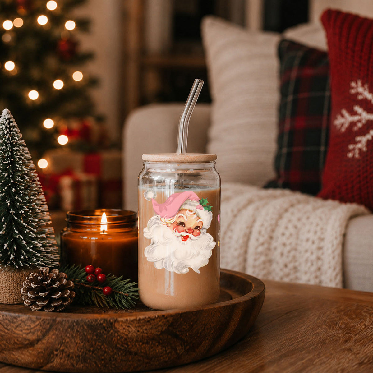 Vintage Pink Santa