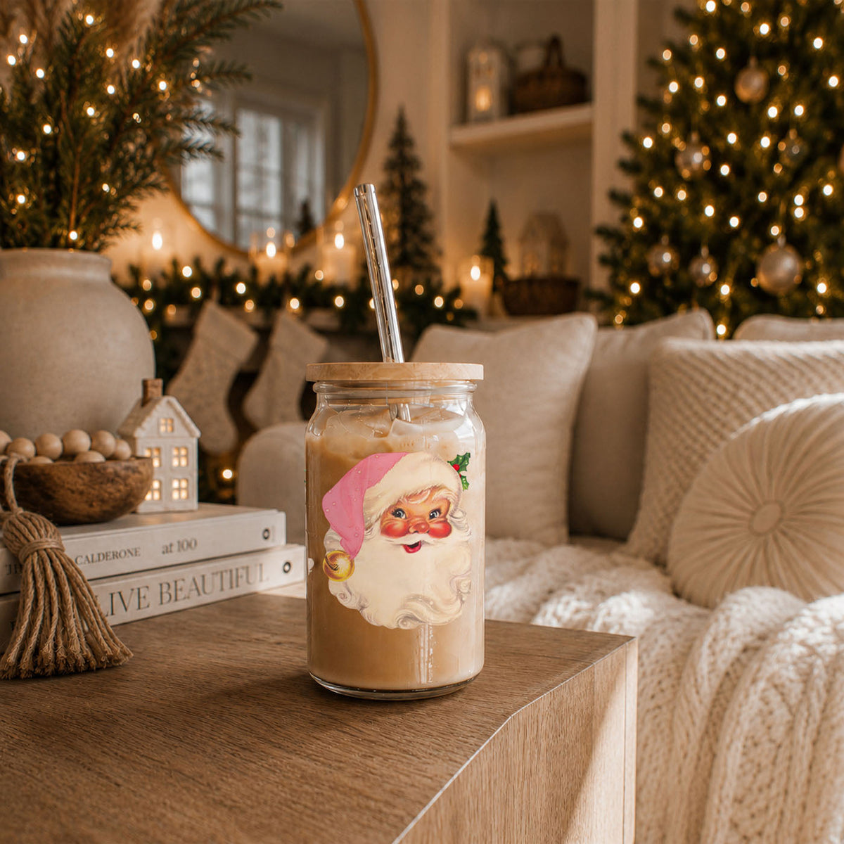 Vintage Pink Santa