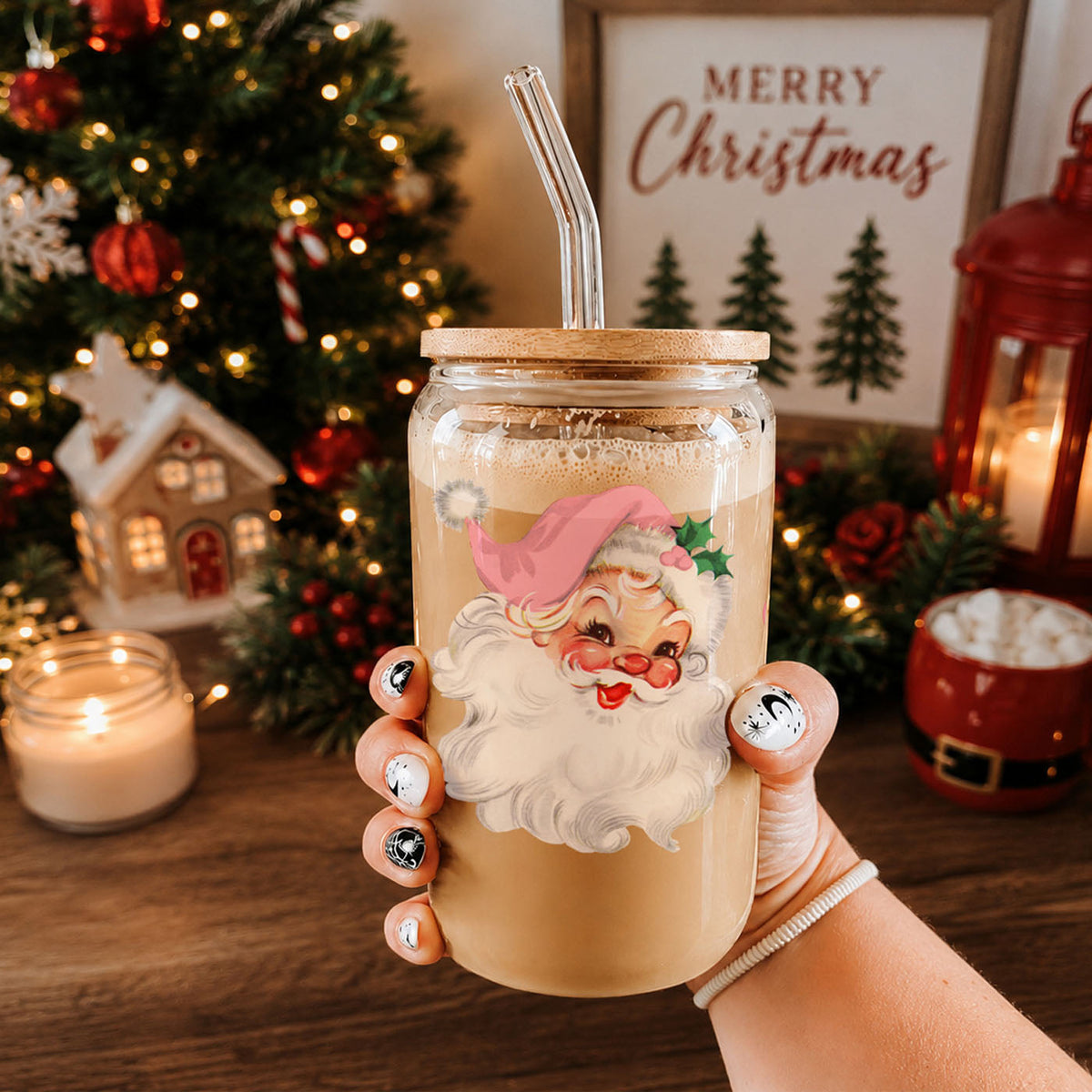 Vintage Pink Santa