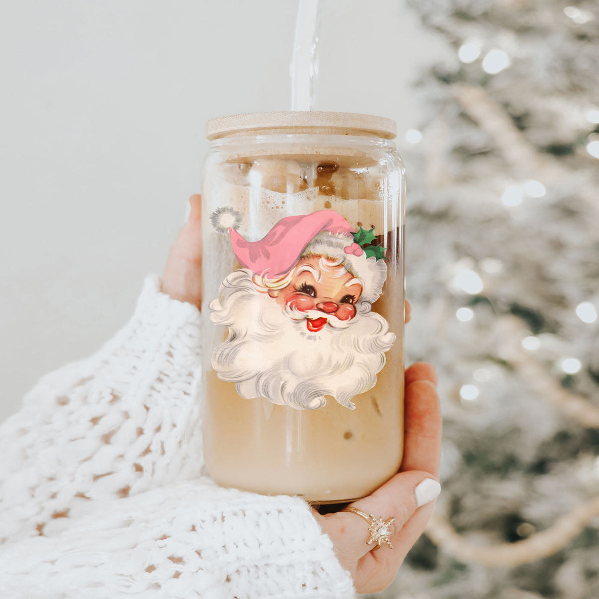Vintage Pink Santa