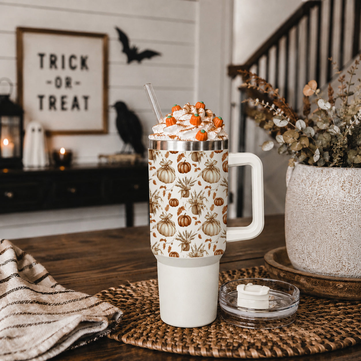 Fall boutique tumbler with pumpkin and leaf design
Wholesale fall tumbler with pumpkin pattern
Retail autumn pumpkin drinkware for boutiques
Gift shop pumpkin tumbler for fall displays
Boutique pumpkin tumbler with neutral fall style
Seasonal retail tumbler with autumn pumpkin print
Wholesale autumn tumbler with pumpkins and leaves
Fall market tumbler with pumpkin patch design
Vendor market pumpkin tumbler for autumn season
Boutique drinkware with fall pumpkin artwork
Giftable fall pumpkin tumbler for shops