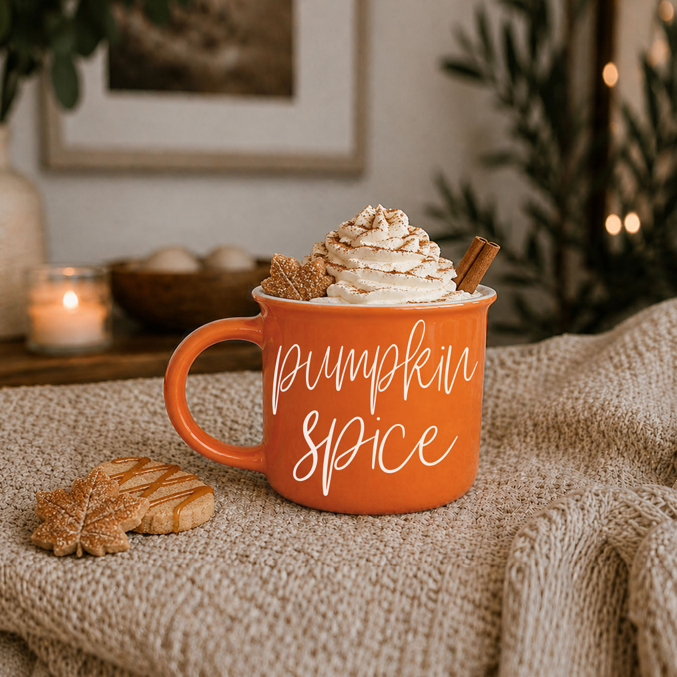cute orange fall mug for pumpkin lovers
hello pumpkin coffee cup for autumn obsessed women
bright orange mug for pumpkin spice season
hello pumpkin ceramic mug with white script lettering
fall coffee mug styled with chunky knit cardigan
hello pumpkin mug for cozy sweater weather mornings