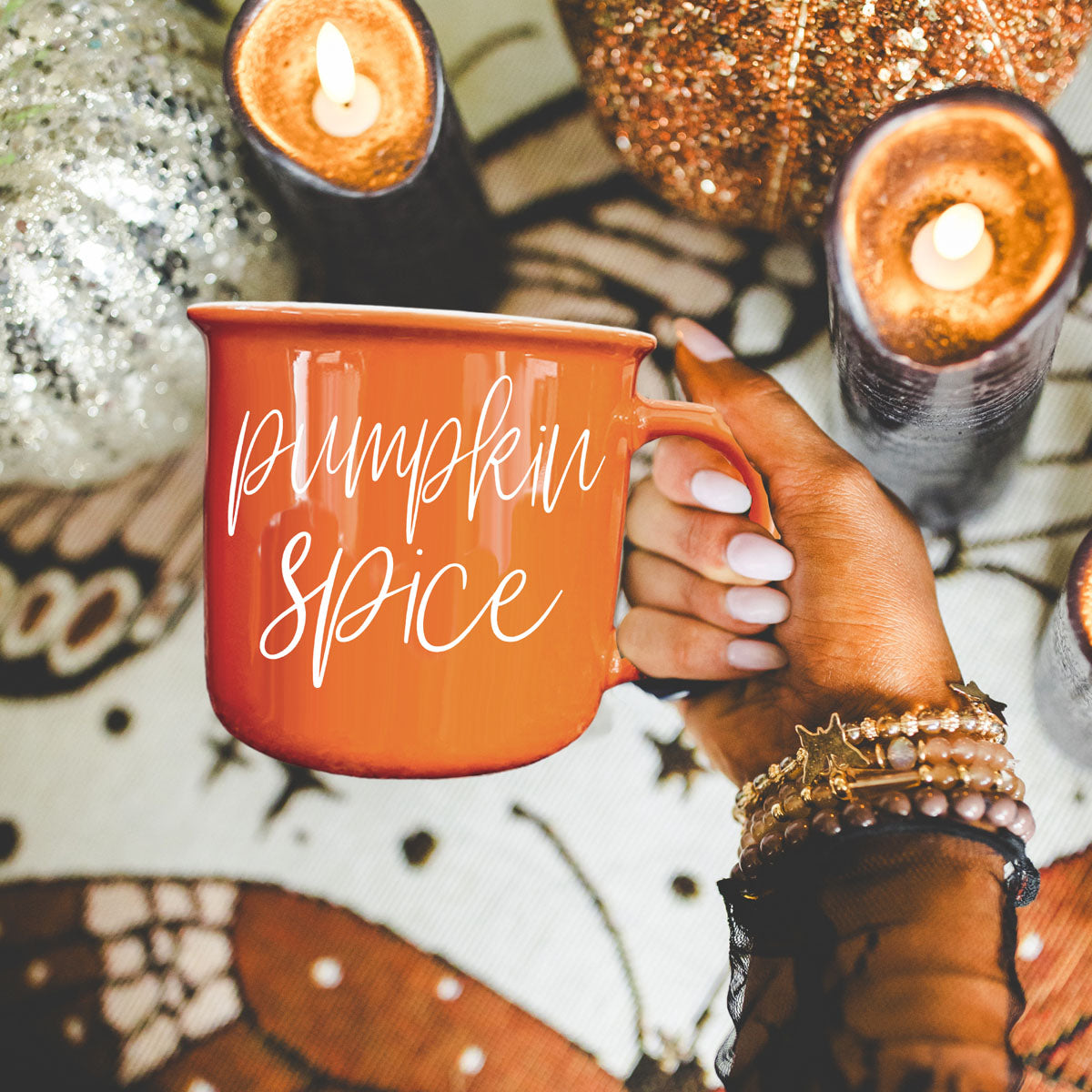 pumpkin spice ceramic mug with white script
pumpkin spice latte cup cozy fall vibes
pumpkin spice mug for autumn obsessed women