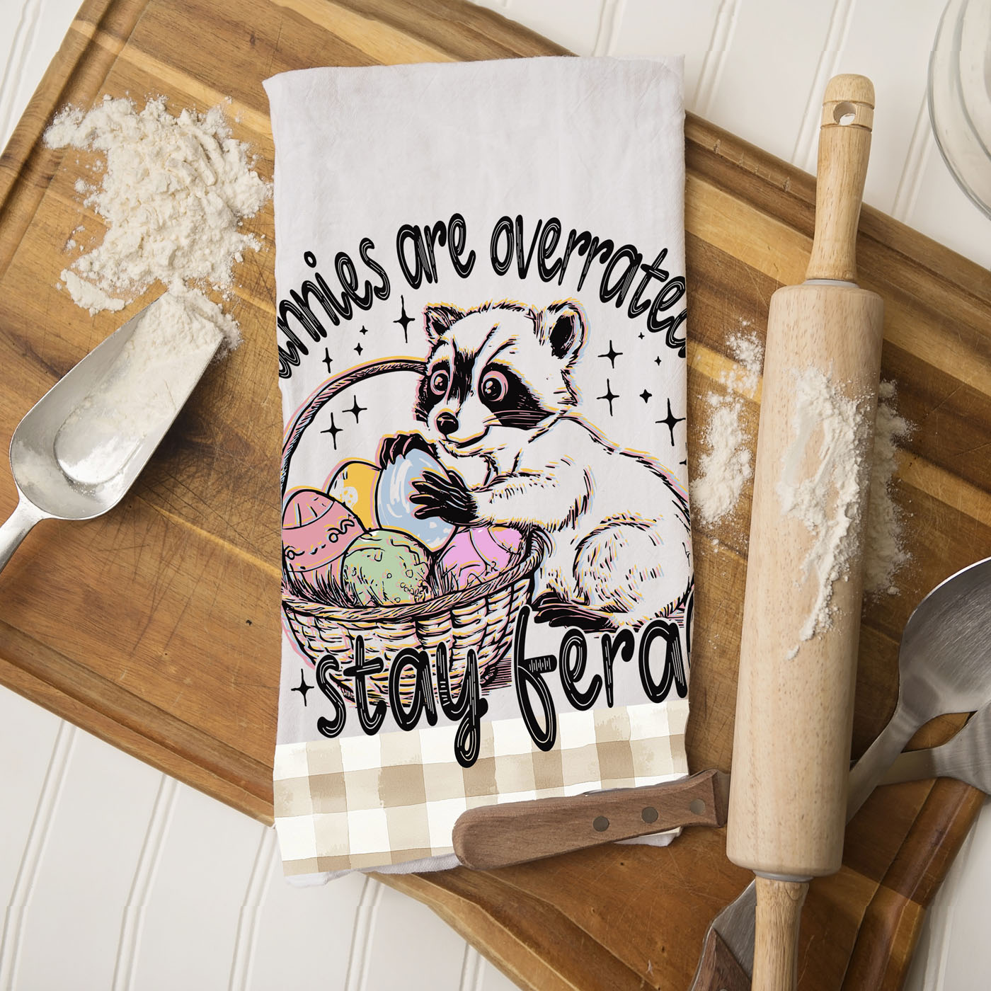 Country style raccoon dish towel Easter humor farmhouse
Rustic humor Easter kitchen towel raccoon gingham
Cottage chic raccoon towel funny Easter eggs spring
Farmhouse rustic Easter dish towel raccoon humor