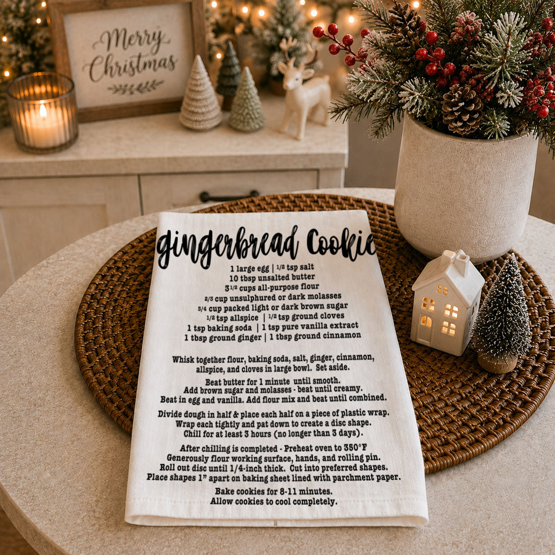 christmas kitchen decor with recipe towel aesthetic
holiday home decor baking theme kitchen towel
cozy christmas kitchen styling recipe towel
minimal christmas decor kitchen towel recipe print
clean aesthetic baking towel holiday kitchen decor
decorative baking towel christmas recipe print
christmas towel with recipe for homemade cookies
kitchen towel that shows gingerbread recipe steps
holiday dish towel with baking recipe design
recipe towel for christmas cookie baking decor