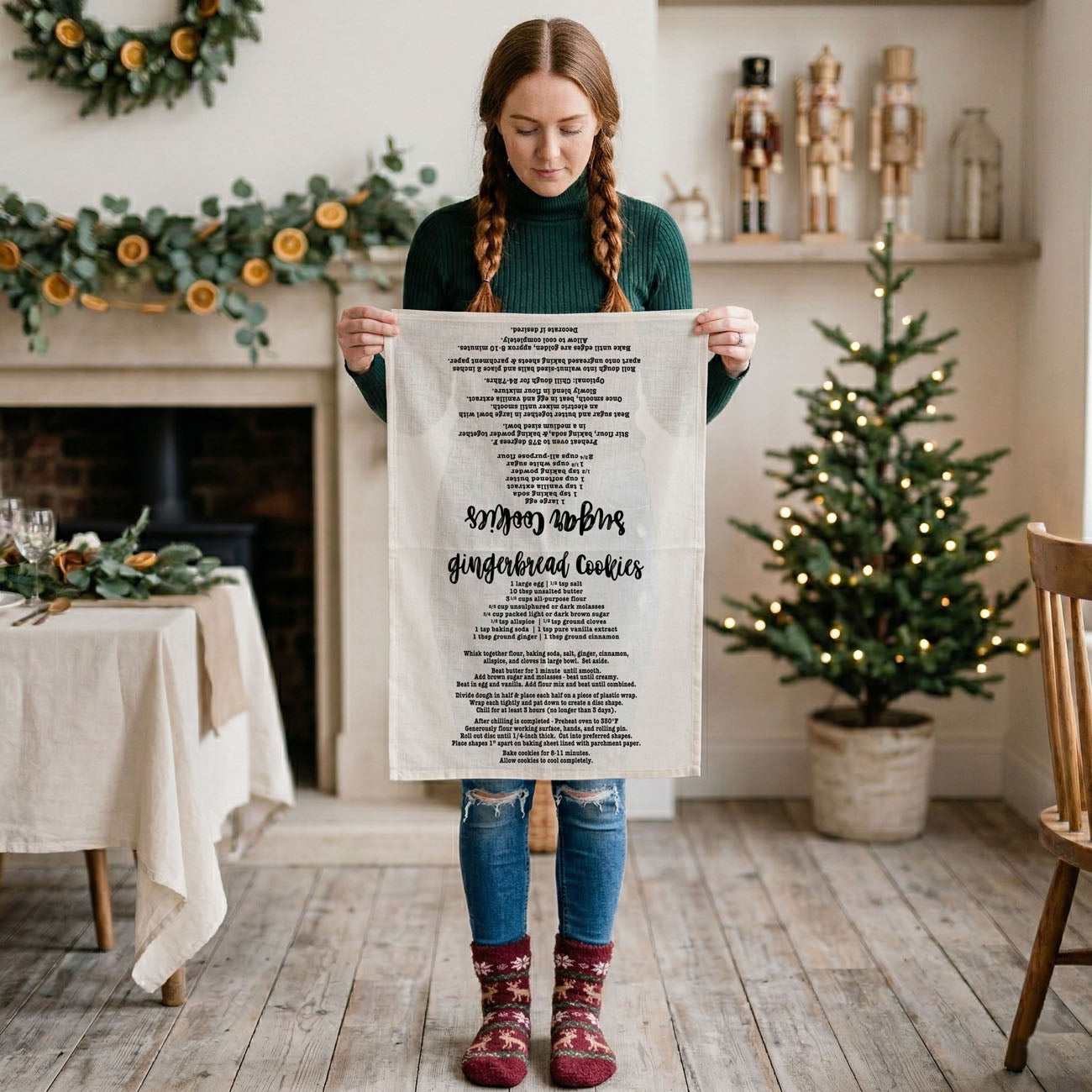 cozy winter baking kitchen towel christmas recipe
holiday baking season kitchen towel recipe decor
christmas morning baking kitchen towel aesthetic
winter home baking decor kitchen towel
