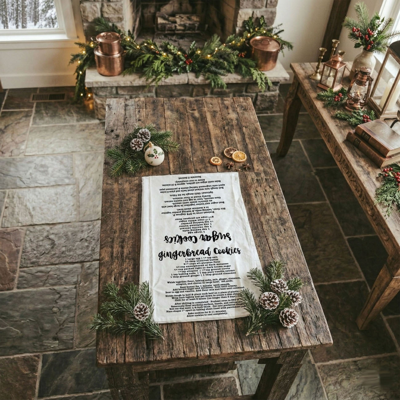 festive function to your kitchen with this Christmas kitchen towel featuring a classic gingerbread cookie recipe. Made from soft, absorbent flour sack cotton, this decorative holiday dish towel is perfect for baking, decorating, and gifting to bakers and home decor lovers.