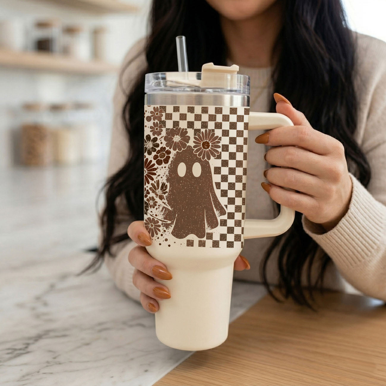 Floral checkered tumbler with spooky fall theme
Boho fall 40oz tumbler with ghost and skull print
Large retro tumbler with autumn checkered design
Halloween coffee tumbler with ghost and floral pattern
Stylish fall tumbler with vintage spooky aesthetic
Spooky season collection tumbler with skull ghost pattern
Halloween collection tumbler with checkered floral artwork
Fall tumbler with retro Halloween design
Halloween preorder tumbler with skull ghost and flowers